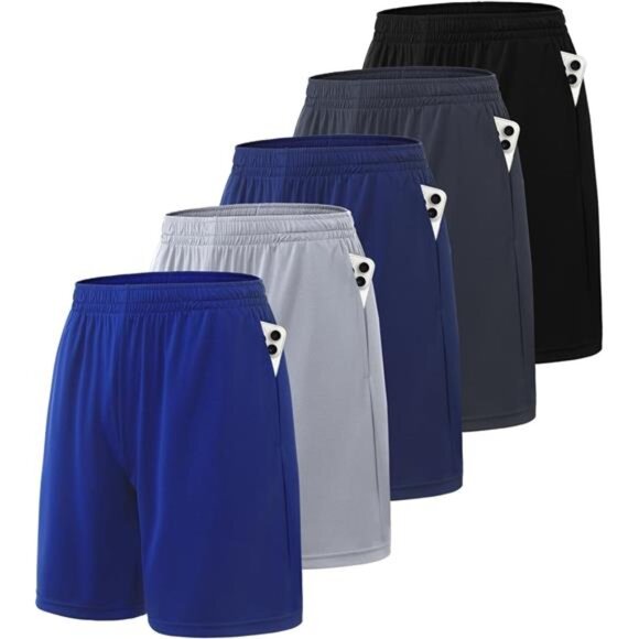 5 Pack Quick Dry Men's Basketball Shorts